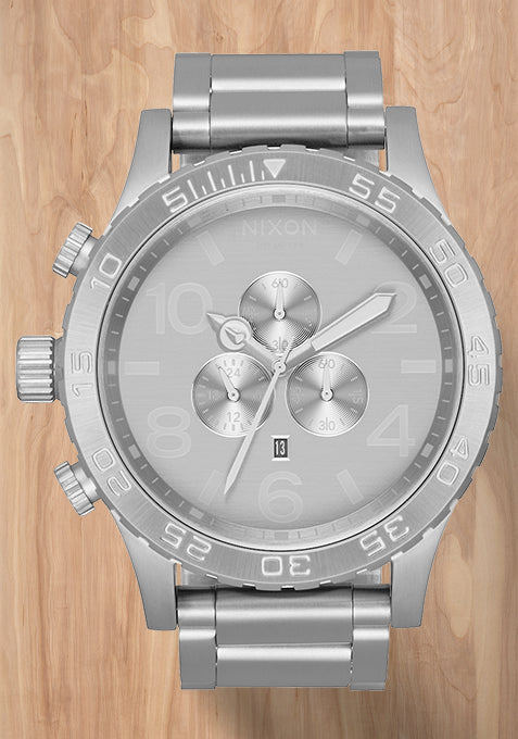 A silver Nixon 51:30 watch that has not been customized yet.