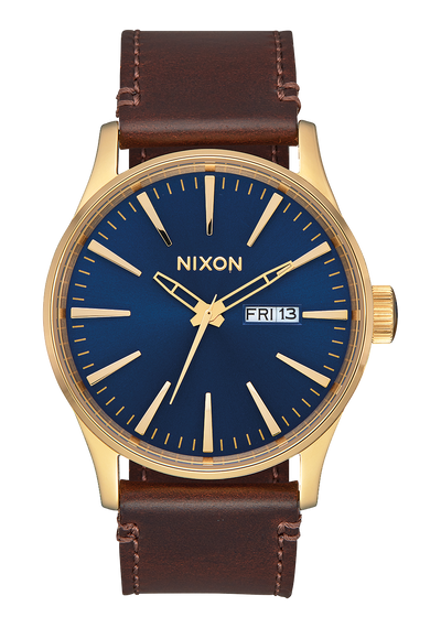 Sentry Leather - Polished Gold / Navy Sunray